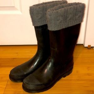 Rain boots with Sweater Knit Cuff